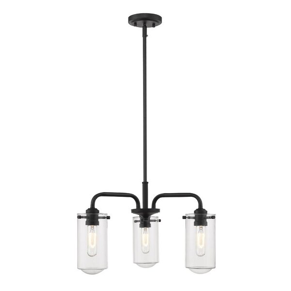 Z-Lite Delaney 3 Light Chandelier, Matte Black & Clear 471-3MB - main